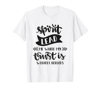 l'esprit me Guide sans frontières | Foi chrétienne Religieuse T-Shirt Graphique avec Valeur, Homme, Blanc, S