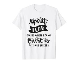 l'esprit me Guide sans frontières | Foi chrétienne Religieuse T-Shirt Graphique avec Valeur, Homme, Blanc, L