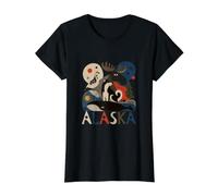 l'esprit Sauvage de l'Alaska T-Shirt Graphique avec Valeur, Femme, Noir, S