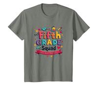 l'esprit Scolaire des Filles de l'équipe de cinquième année Fait du Rock Cette année T-Shirt, Enfant, Vert Kaki chiné, 10 Ans