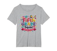 l'esprit Scolaire des Filles de l'équipe de cinquième année Fait du Rock Cette année T-Shirt, Femme Grandes Tailles, Gris Chiné, 5X
