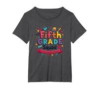 l'esprit Scolaire des Filles de l'équipe de cinquième année Fait du Rock Cette année T-Shirt, Femme Grandes Tailles, Chiné Foncé, 4X