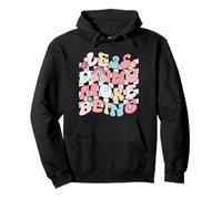 Less Doing More Being Retro-Positive Graphic Sweat à Capuche
