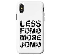 Less FOMO More JOMO Minimalist Retro Vintage Quote Design Coque pour iPhone X/XS