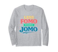 Less FOMO More JOMO Minimalist Retro Vintage Quote Design Manche Longue