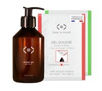Less is More Coffret Découverte Gel Douche Naturel en Poudre à Diluer, Basilic/Citron Osmanthus/Jasmin, sans SLS, sans Savon, Kit Bouteille PET recyclé + 2 Recharges Ecologique, 500ml à Reconstituer