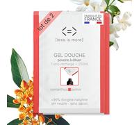 Less is More Gel Douche Naturel en Poudre à Diluer, Osmanthus/Jasmin, sans SLS, sans Savon, 2 Recharges Ecologiques sans Plastique à Usage Unique, 500ml à Reconstituer, Made in France, DIY Gel Douche