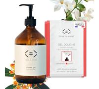 Less is More Gel Douche Naturel en Poudre à Diluer Osmanthus/Jasmin, sans SLS, sans Savon, Kit Bouteille Verre GRAND FORMAT + 2 Recharges Ecologique sans Plastique, 500ml à Reconstituer Made in France