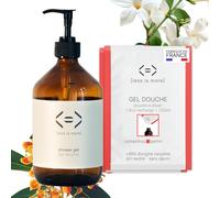 Less Is More Gel Douche Naturel En Poudre À Diluer Osmanthus/Jasmin, Sans Sls, Sans Savon, Kit Bouteille Verre Grand Format + 2 Recharges Ecologique Sans Plastique, 500ml À Reconstituer Made In Franc