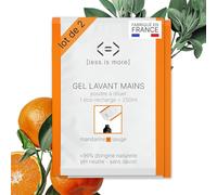 Less is More Savon Liquide Mains en Poudre à Diluer Mandarine/Sauge, sans SLS, Hydratant, 2 Recharges Ecologiques sans Plastique, 500 ml à Reconstituer, Made in France, DIY Gel Lavant Main