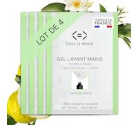 Less is More Savon Liquide Mains en Poudre à Diluer Néroli/Cédrat, sans SLS, Hydratant, 4 Recharges Ecologiques sans Plastique, 1 Litre à Reconstituer, Made in France, Gel Lavant Main Ecoresponsable