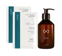 Less is More Shampoing Antipelliculaire Naturel en Poudre à Diluer, Piroctone Olamine/Zinc Gluconate, Kit Bouteille + 2 Recharges Ecologiques sans Plastique à Usage Unique, 2x25g= 500ml à Reconstituer