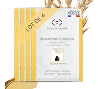 Less Is More Shampoing Naturel En Poudre À Diluer, Argan Bio/Avoine Bio Pour Soin Cheveux Secs,Colorés Ou Bouclés, 4 Recharges Ecologique Sans Plastique, 1 Litre À Reconstituer, Made In Fran[Z4100]