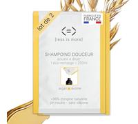 Less is More Shampoing Naturel en Poudre à Diluer, Argan Bio/Avoine Bio pour Soin Cheveux Secs,Colorés ou Bouclés, 4 Recharges Ecologique sans Plastique, 1 Litre à Reconstituer, Made in France