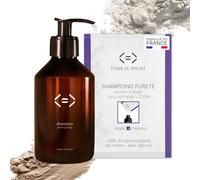 Less is More Shampoing Naturel en Poudre à Diluer, Argile Blanche/Rhassoul pour Soin Cheveux Gras, Kit Bouteille + 1 Recharge Ecologique sans Plastique à Usage Unique, 250ml à Reconstituer