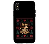 Less Jingle More Hygge Christmas Suédois Norvégien Danois Coque pour iPhone X/XS