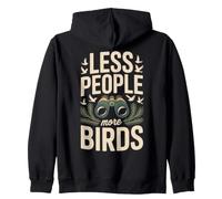 Less People More Birds Observation Oiseaux Sweat à Capuche