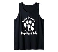 Less People More Dogs and Cats Funny Pet Introverti Débardeur