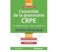 L'essentiel de la grammaire crpe Comprendre pour mieux apprendre - Bernard Barlet - Studyrama Eds - broché - Scolaire / Universitaire