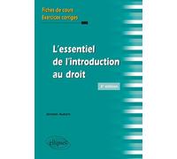 L'essentiel de l'introduction au droit - 2e édition Fiches de cours, 2ème édition - Jérôme Aubert - Ellipses - broché - Scolaire / Universitaire