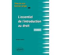 L'essentiel de l'introduction au droit Fiches de cours, 2ème édition - Jérôme Aubert - Ellipses - broché - Scolaire / Universitaire