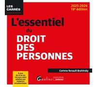 L'essentiel du droit des personnes Corinne Renault-Brahinsky (Auteur)