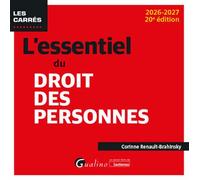 L'essentiel du droit des personnes - Corinne Renault-Brahinsky - Gualino Eds - Poche - Etude