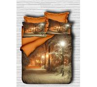 L'Essentiel Linge de Maison, Adal- PRL5121, Orange, Couettes, Dessus de couette et taie d'oreiller : 100% polyestermicrosatine
