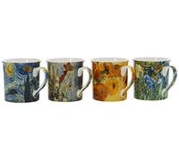 lesser and pavey Mug en céramique | Van Gogh | Lot de 4-12 x 8 x 9 cm