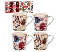 Lesser & Pavey Anthina Lot de 4 tasses à café en céramique pour la maison ou le travail | Design de qualité supérieure pour toutes les occasions | Jolies tasses pour thé, café et boissons chaudes