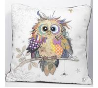 Lesser & Pavey Bug Art Kooks Otto Owl Coussin élégant à imprimé Animal pour la Maison et Le Bureau | Coussin Doux et Confortable pour canapé ou lit