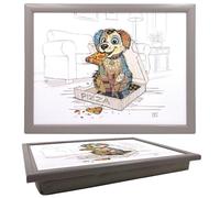 Lesser & Pavey Bug Art Pedro Pup Plateau pour servir la nourriture et le petit déjeuner | Plateaux confortables avec coussin poire pour collations et dîners | Plateau de service durable pour manger