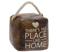 Lesser & Pavey Butée de porte en similicuir marron pour la maison ou le bureau | Support de porte lesté élégant pour les espaces intérieurs quotidiens | Butée de porte décorative et pratique pour