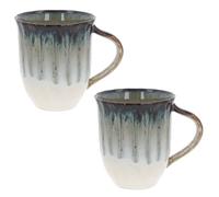 Lesser & Pavey Elements Lot de 2 tasses à glaçage réactif pour la maison et la cuisine | Tasses pour thé et café | Jolie tasse pour homme et femme