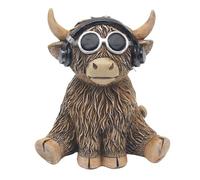 Lesser & Pavey Figurine de Noël Happy Highland DJ Moo-Sic pour la Maison et Le Bureau | Accessoires décoratifs pour l'intérieur et l'extérieur | Joli Cadeau pour Homme et Femme