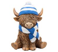 Lesser & Pavey Figurines Happy Highland, écharpe et Chapeau de Vache Highland pour décoration d'intérieur | Ornements idéaux, Cadeaux d'amitié pour Femmes et Hommes | Joli Centre de Table et