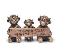 Lesser & Pavey Hughie Figurines d'amour de Vaches des Highlands pour décoration d'intérieur | Ornements idéaux Cadeaux d'amitié pour Homme et Femme | Joli Centre de Table et Accessoires de Salon