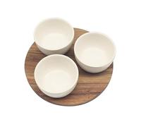 Lesser & Pavey Lot de 3 plateaux à goûter et plateaux de service en bois pour de multiples utilisations dans la maison conçus par Elements