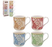 Lesser & Pavey Lot de 4 tasses à café empilables en porcelaine fine Motif fleurs de prairie