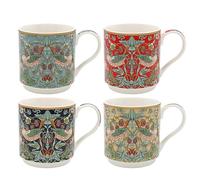 Lesser & Pavey Lot de 4 tasses empilables | Design britannique pour toutes les cuisines | Tasses empilables pour cuisines modernes avec de jolis motifs (S Berry Thief Stacking S4)
