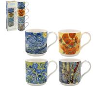Lesser & Pavey Lot de 4 tasses empilables | Design britannique pour toutes les cuisines | Tasses empilables pour cuisines modernes avec de jolis motifs (Van Gogh Stacking S4)
