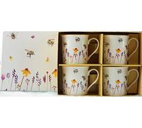 Lesser & Pavey Pretty Water Colour Busy Bees Design Mugs (Set of 4) [Import Anglais], Rose