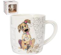 Lesser & Pavey Tasse à café en céramique pour la maison ou le travail | Grandes tasses pour boissons chaudes | Murphy Mutt - Bug Art