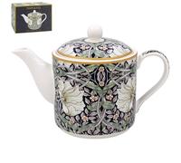 Lesser & Pavey Théière William Morris Midnight Pimpernel - Joli design floral bleu marine et blanc Théière en céramique Idée cadeau