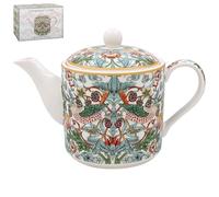 Lesser & Pavey Théière William Morris White Strawberry Thief - Jolie théière en céramique avec motif floral et fruits - Idée cadeau