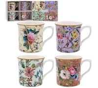 Lesser & Pavey William Kilburn Lot de 4 tasses à café en céramique pour la maison ou le travail | Ensemble de tasses au design de qualité supérieure pour toutes les occasions | Jolies tasses pour thé,