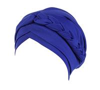 Lessive Caps Laine Musulman Volants Turban Wrap Cap Head Cap, bleu, taille unique