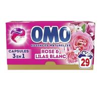 OMO Capsules de lessive 3 en 1 dissolution rapide Rose et Lilas Blanc 29 capsules (29 lavages)