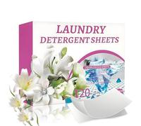 Lessive en Feuille Biodégradable-120 Lavages-Lessive ecologique-100% Hydrosoluble et Hypoallergénique,Sans Plastique,Pour Blanc et Couleur-Lessives main voyage,Lessives en Feuilles - Lys-Nouveau