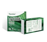 Lessive en Feuille Biodégradable, 30 sheets/60 loads, 100% Hydrosoluble-Lessive pour bebe-Hypoallergénique-Sans Plastique, Pour Blanc et Couleur-Lessive main voyage-Fraîcheur intense